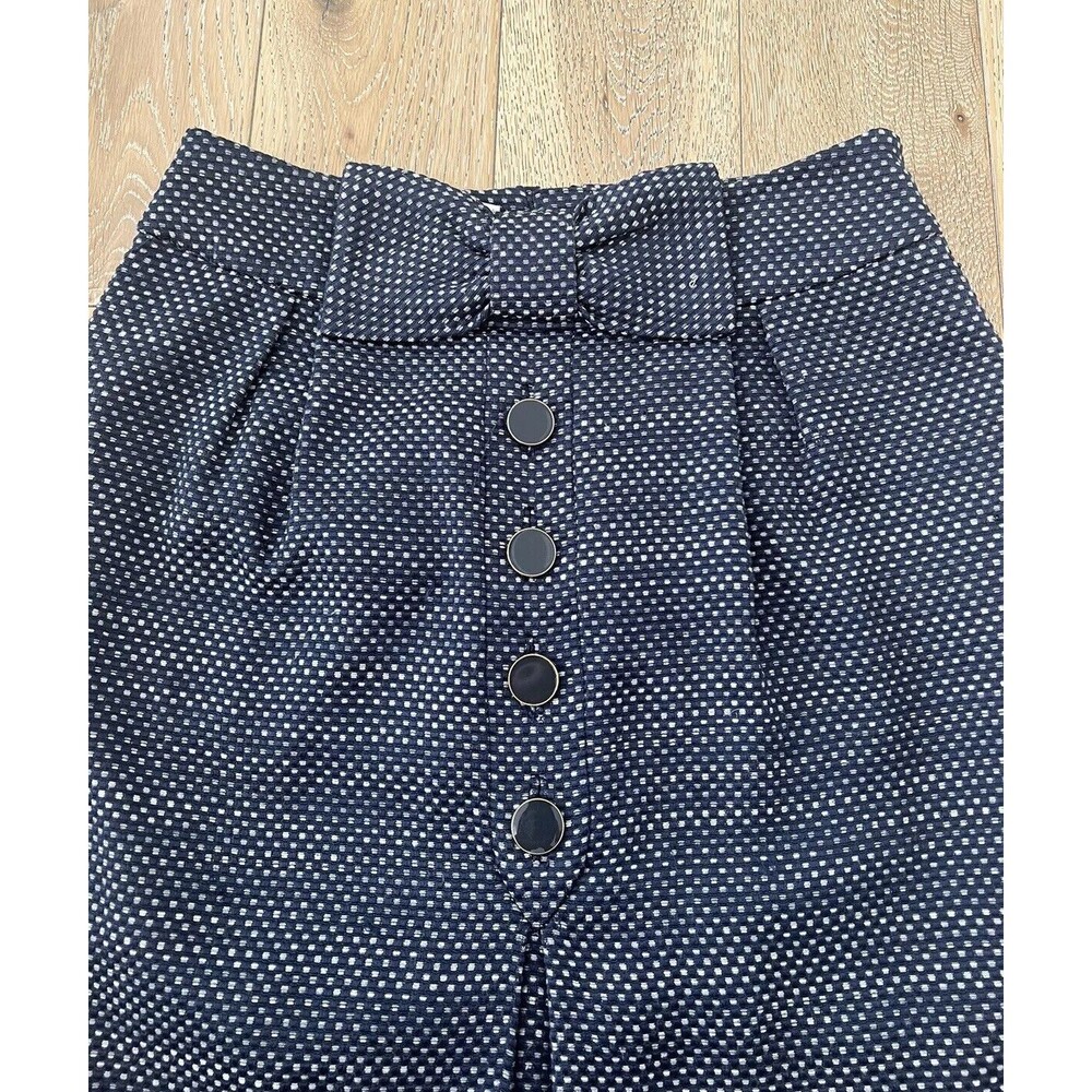 leifsdottir Navy and White Polka Dot Mini Skirt